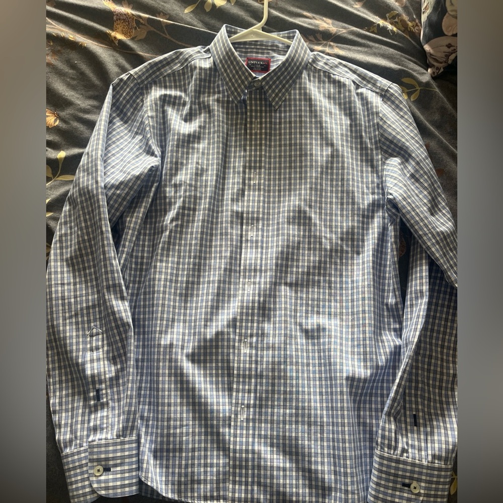 UNTUCKit Men’s Blue Check Dress Shirt Men’s Large
